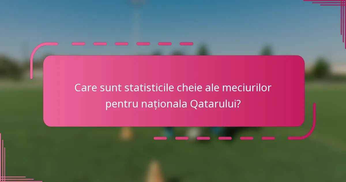 Care sunt statisticile cheie ale meciurilor pentru naționala Qatarului?